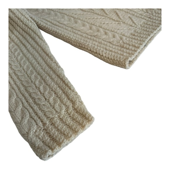 Handmade Cable Knit Wool Fisherman’s Sweater Button Front Cardigan - Size Large - Picture 5 of 10